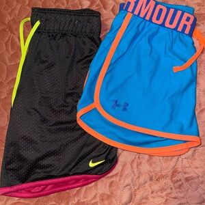 Girls Nike&UnderArmor shorts.